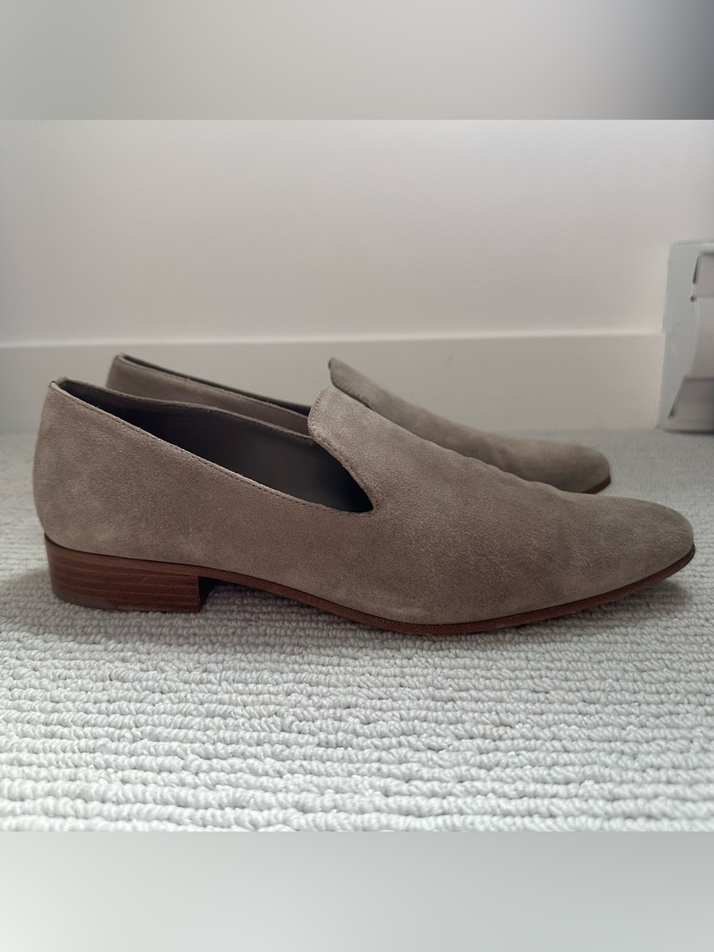 Taupe Suede Women's Slip-On Loafers